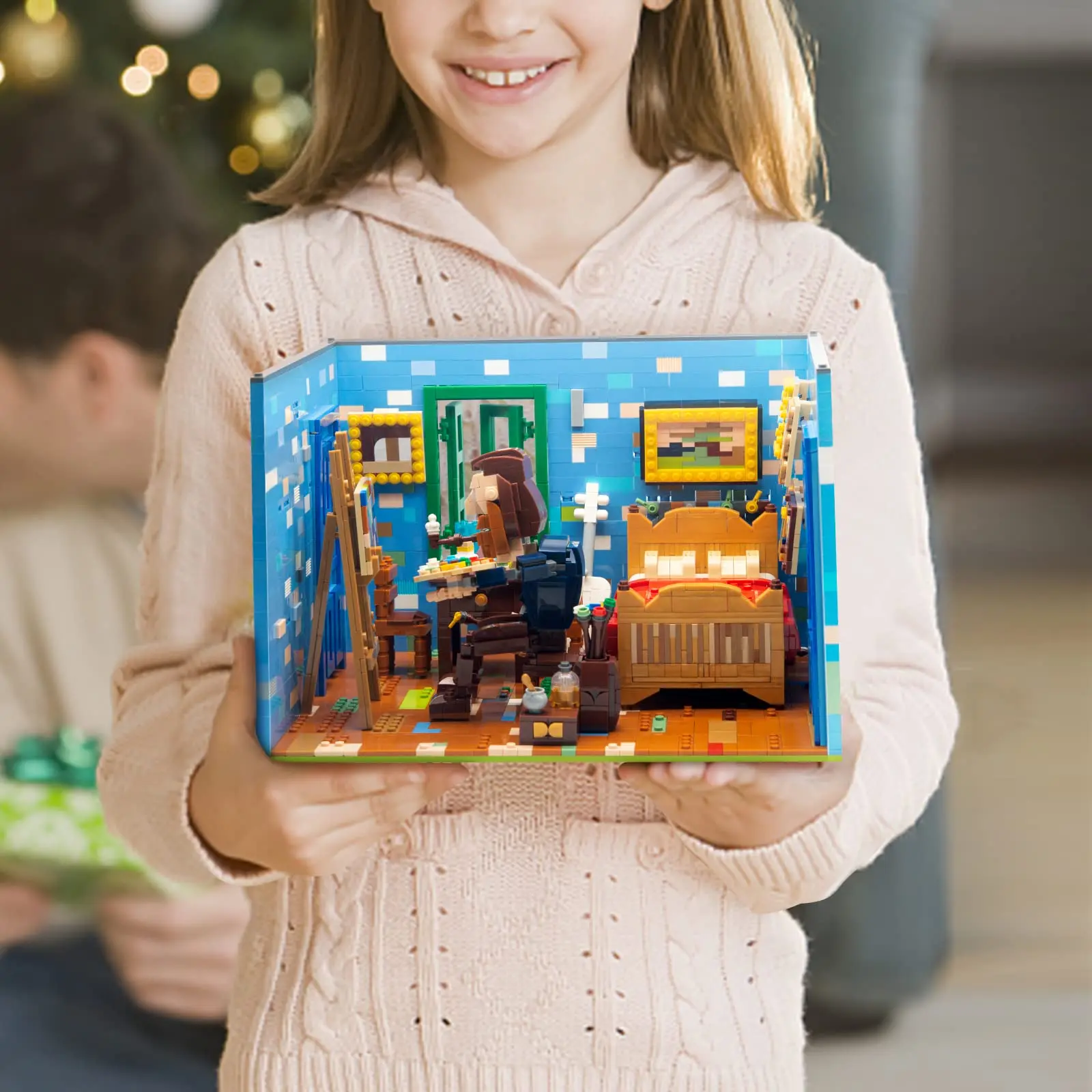 

Character suit model Building Block Van Gogh Theme Room Ideas Display for Adults, Mini Blocks for Room Model Set Souptoys