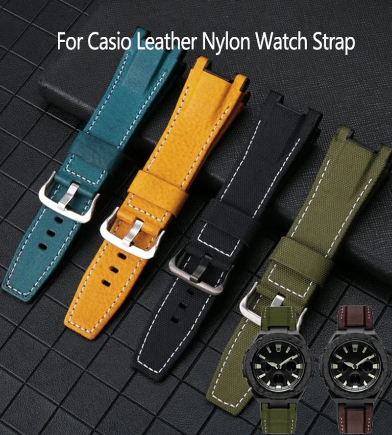 

26MM Canvas Nylon Soft Watch Starp For Casio GST-B100/S130/W300GL/400G/W330 GST-W120 Men’s Bracelet Premium Leather Watch Band