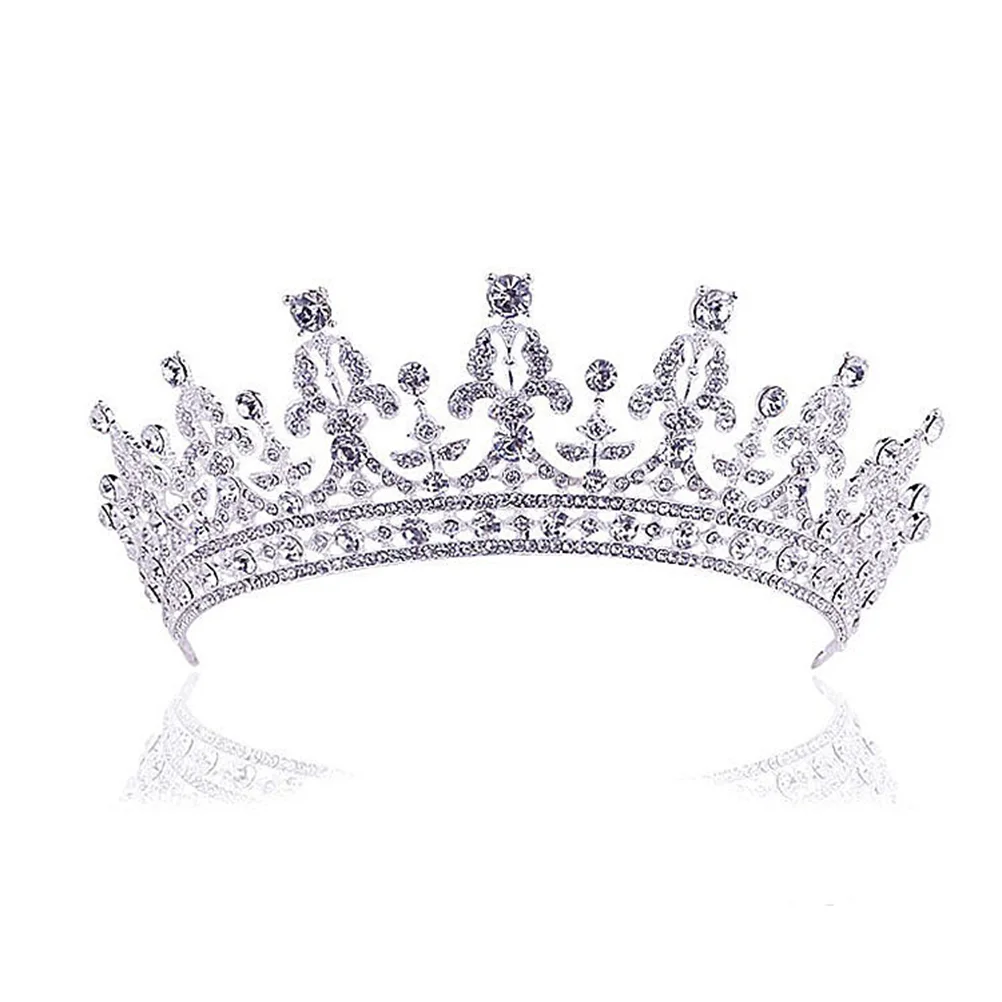 

Женская свадебная тиара, свадебная тиара, корона, повязка на голову, аксессуары для волос для девочек (серебристый)