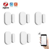 tuya door window sensor zigbee mini wireless connection detector smart home security work with alexa google home smart life