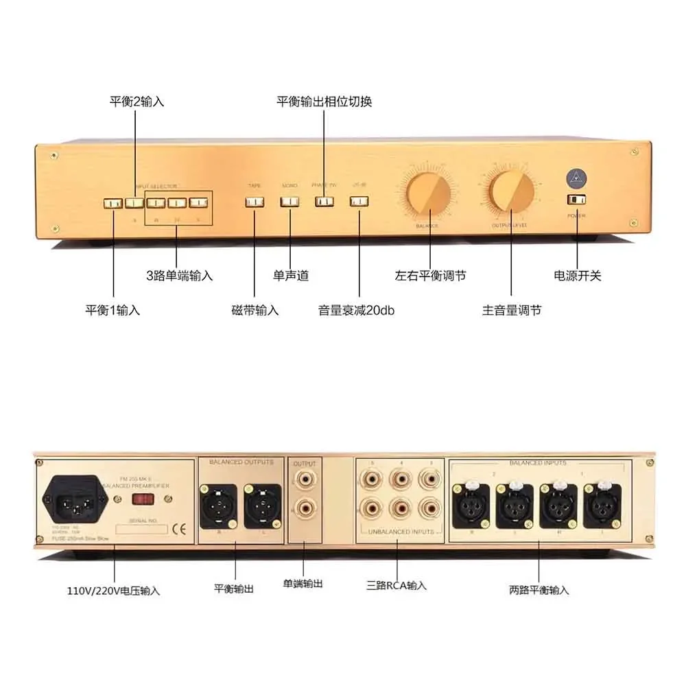 Фото HI-END База на полностью балансный аудиофильский предусилитель FM255 с односторонним входом и выходом XLR. №3