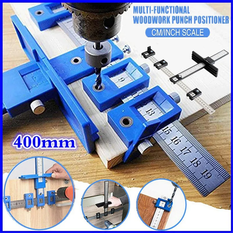 New Punch Locator Drill Guide Kit Assistant Installation Tool Cabinet Hardware Locator Jig Drawer Pull Woodworking Tool Ruler