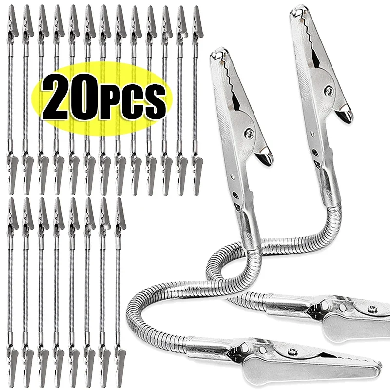 

Многофункциональные зажимы "крокодил" серебристого цвета 18 см