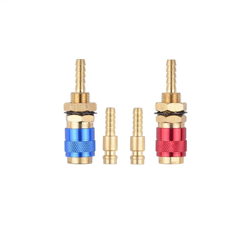 

2Pcs Water Cooled Air Cooled Gas Water Adapter Quick Connector Fitting For MIG TIG Welding Torch Plug, Blue+Red