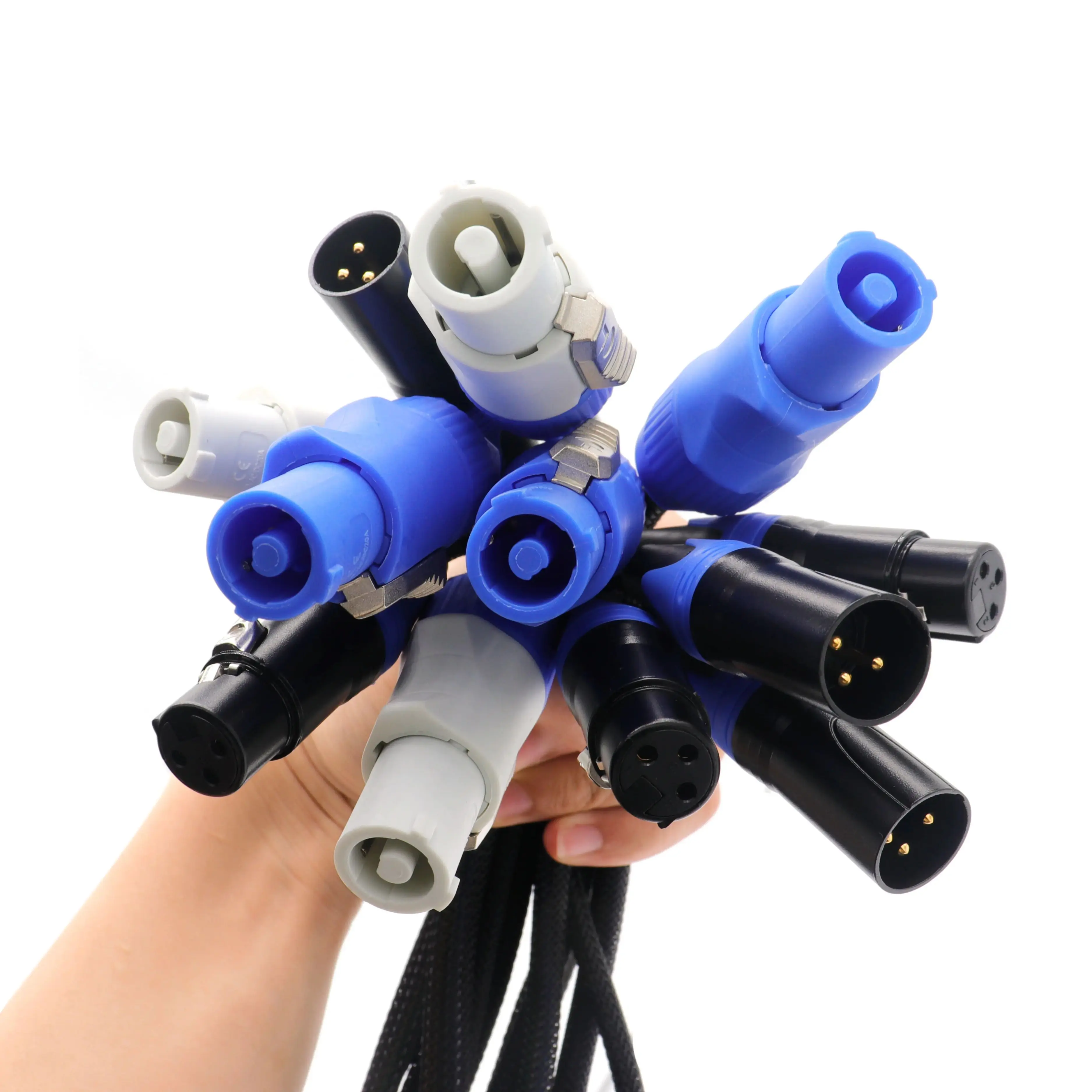 XC-PWC14-DMX10 PowerCon Blue-M к Grey-M + DMX-3 XLR-M XLR-F