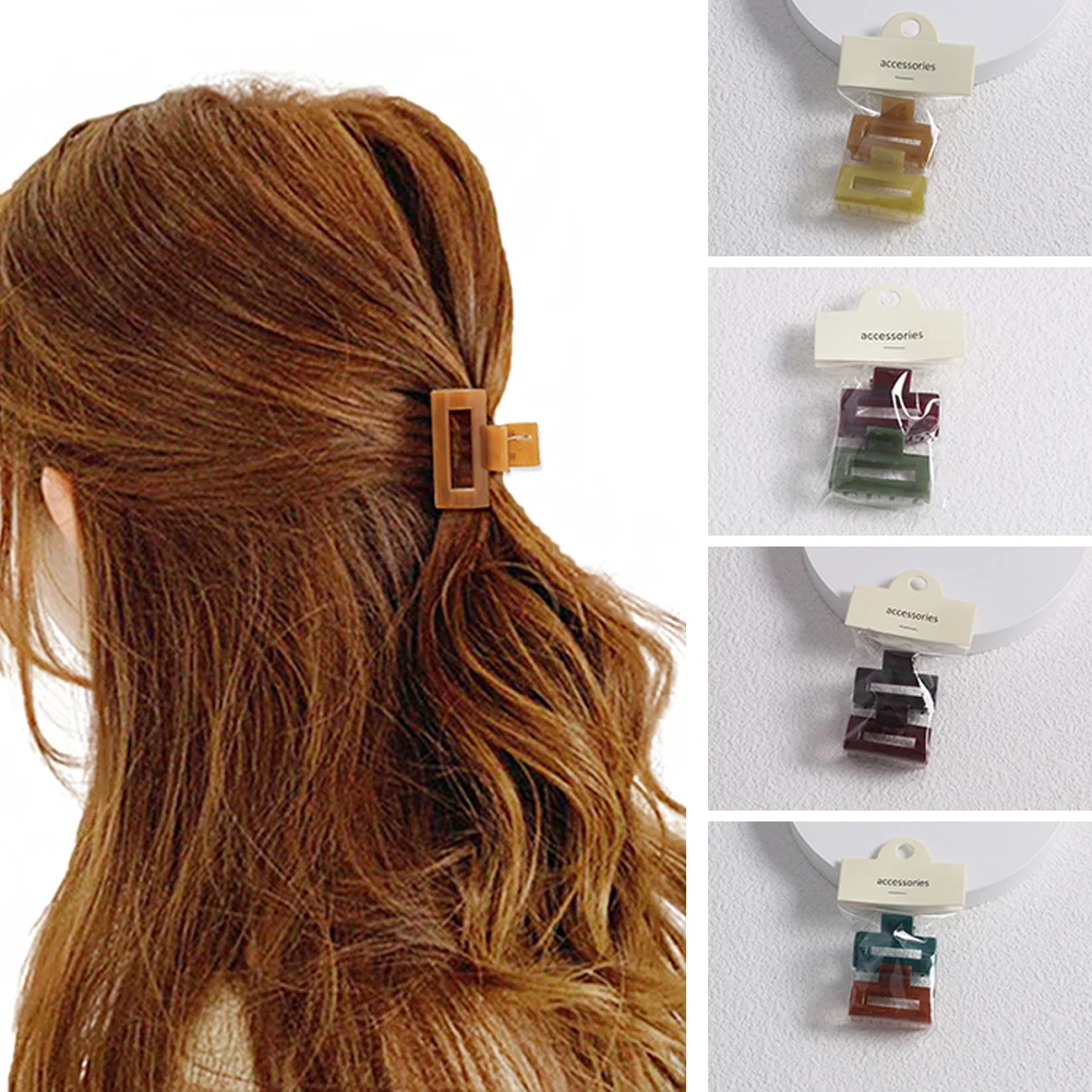 

Vintage Hair Clips For Girls Claw Clip New Solid Color Barrette Crab Hair Clips For Women Acrylic Hair Clip Hair Accessories