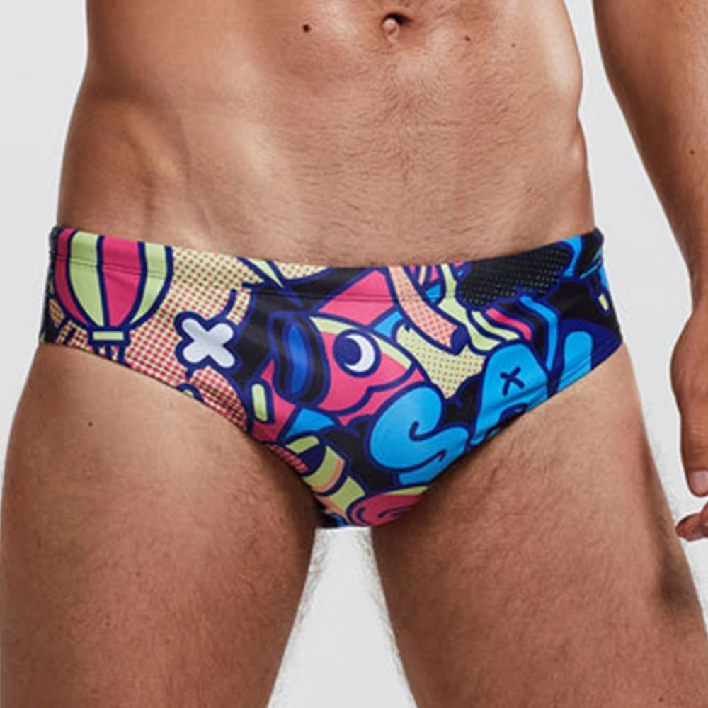 

Fashion Swim Briefs Man Summer Swimming Trunks Sexy Low Waist Printed Bathings Suit Male Swimwear Bikini Panties Swimsuit