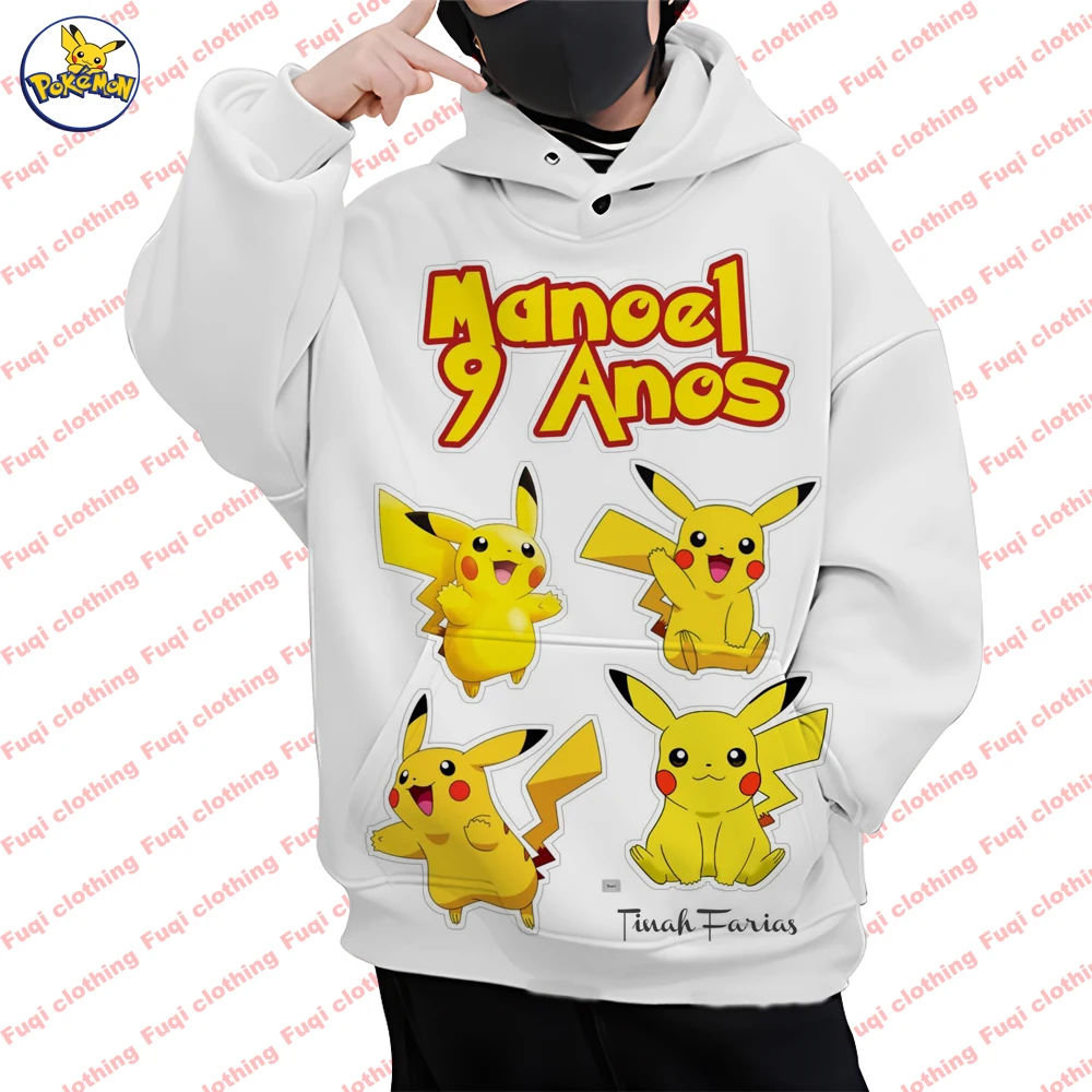 

Picachu Hoodie Fashion Men's Baokemeng Role Play 3D Print Hoodie Men's/Women's Harajuku Fashion Hooded Sweatshirt Autumn