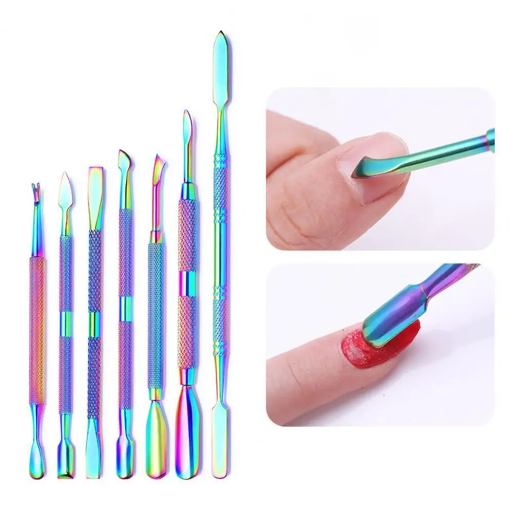 

Nail Art Pusher Double Head Remove Dead Skin Manicure Tool Gel Polish Remover Stainless Steel Cuticle Pusher for Home Use