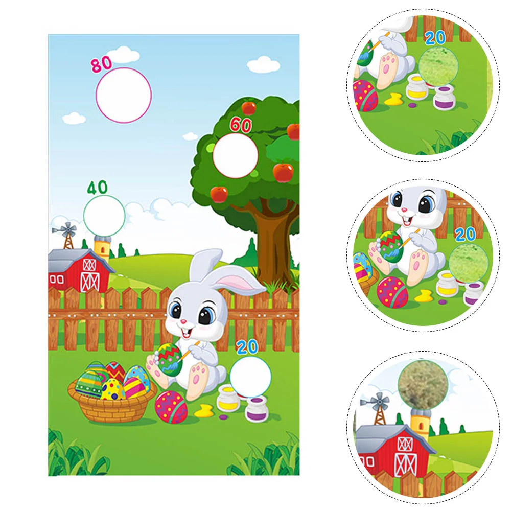 

1pc Easter Toss Game Banner Easter Pattern Cornhole Game Banner Easter Flag