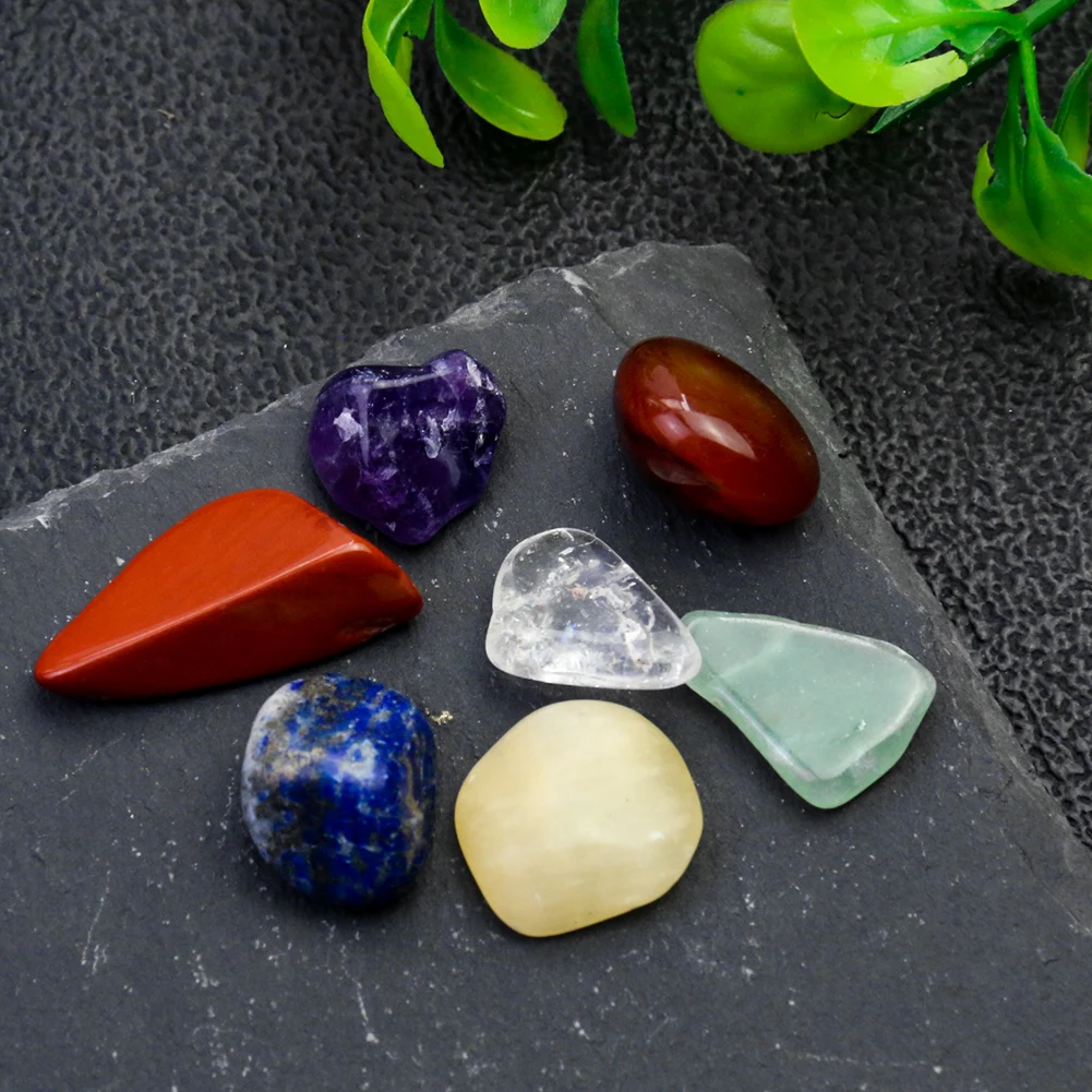 

7pcs/set Natural Chakra Gravel Stone Crystal Healing Quartz Ore Mineral Specimen Reiki Energy Yoga Meditation Feng Shui Decor