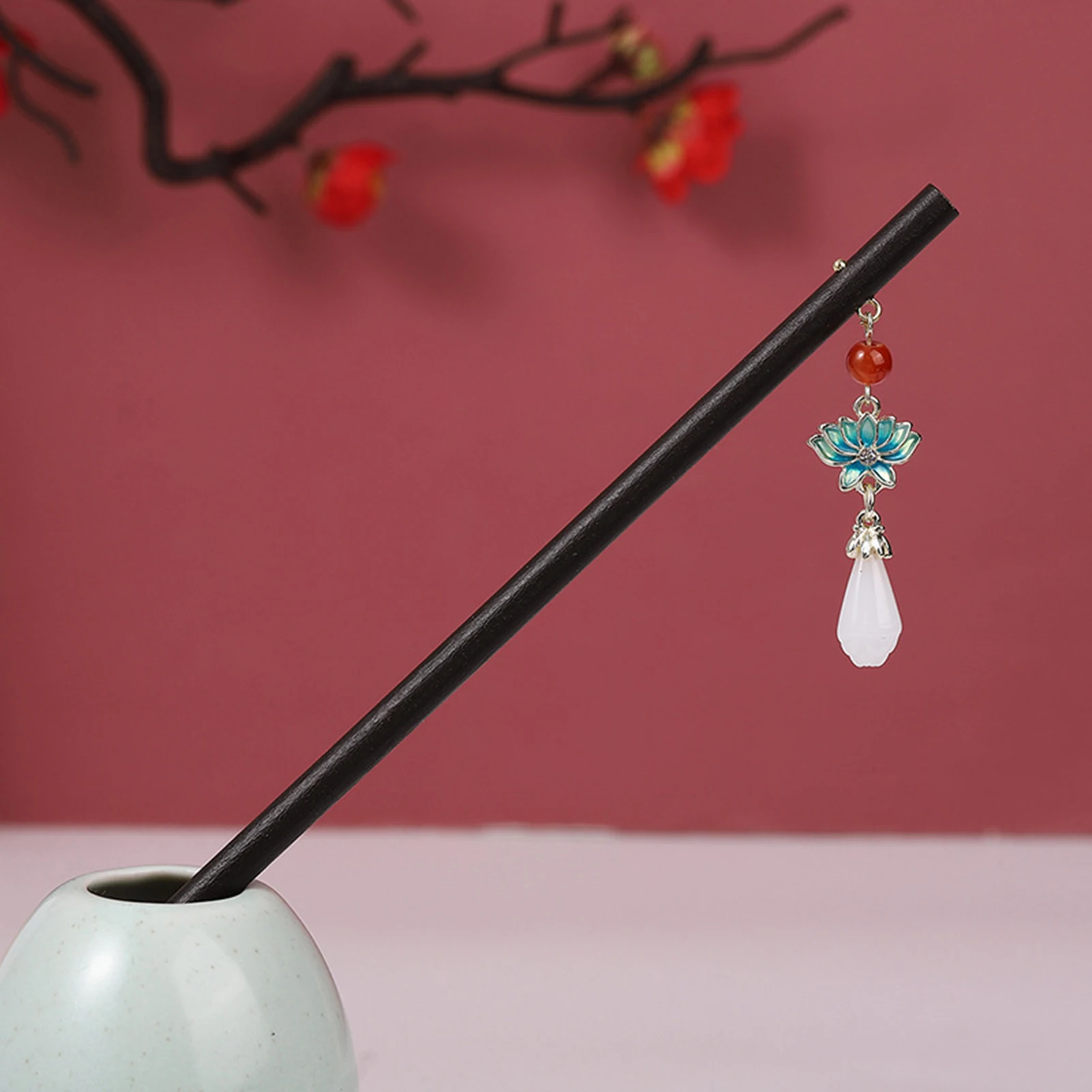 Китайские винтажные лотосные палочки для волос головной убор простой кулон