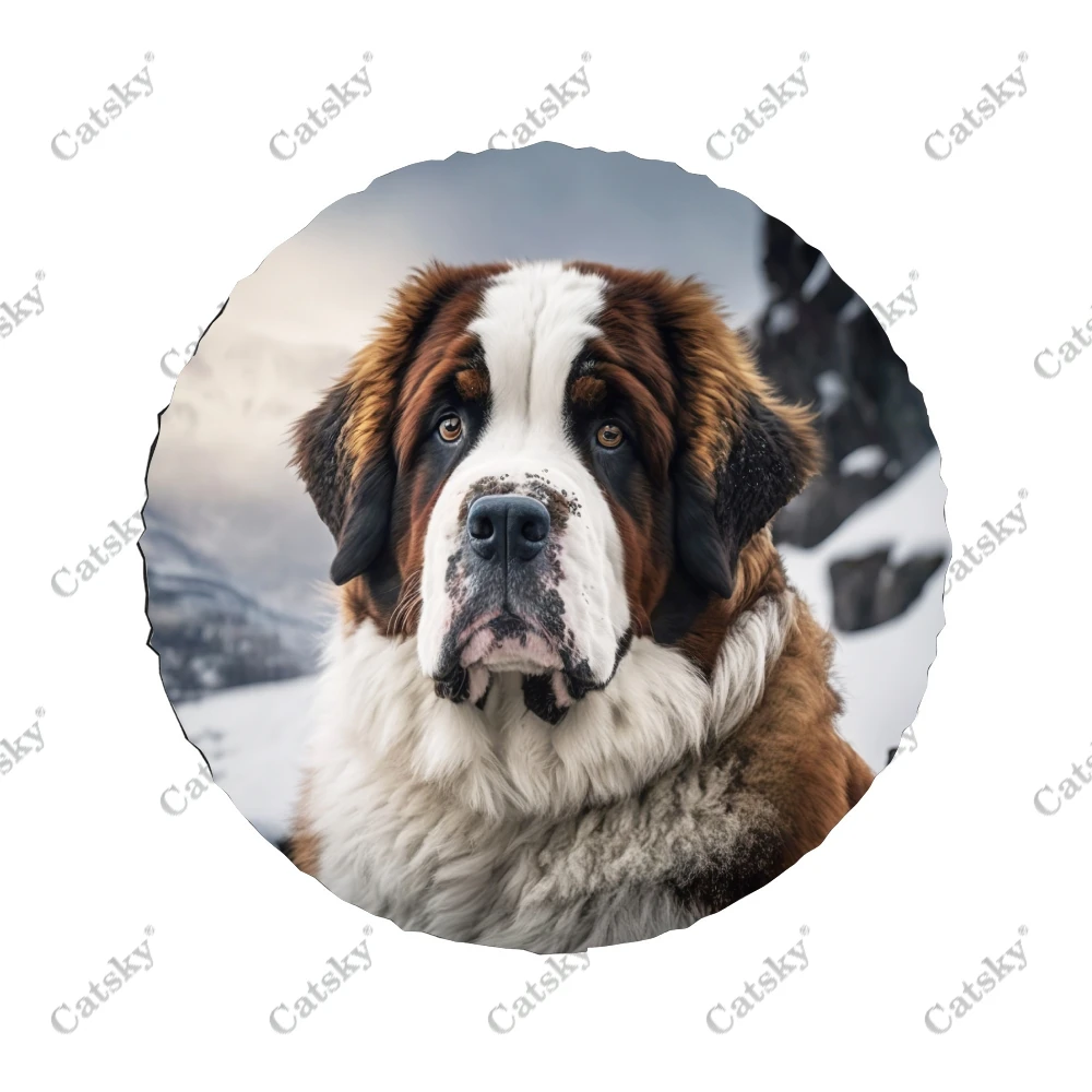 Универсальная крышка для запасного колеса собаки в цветочном Луге из полиэстера