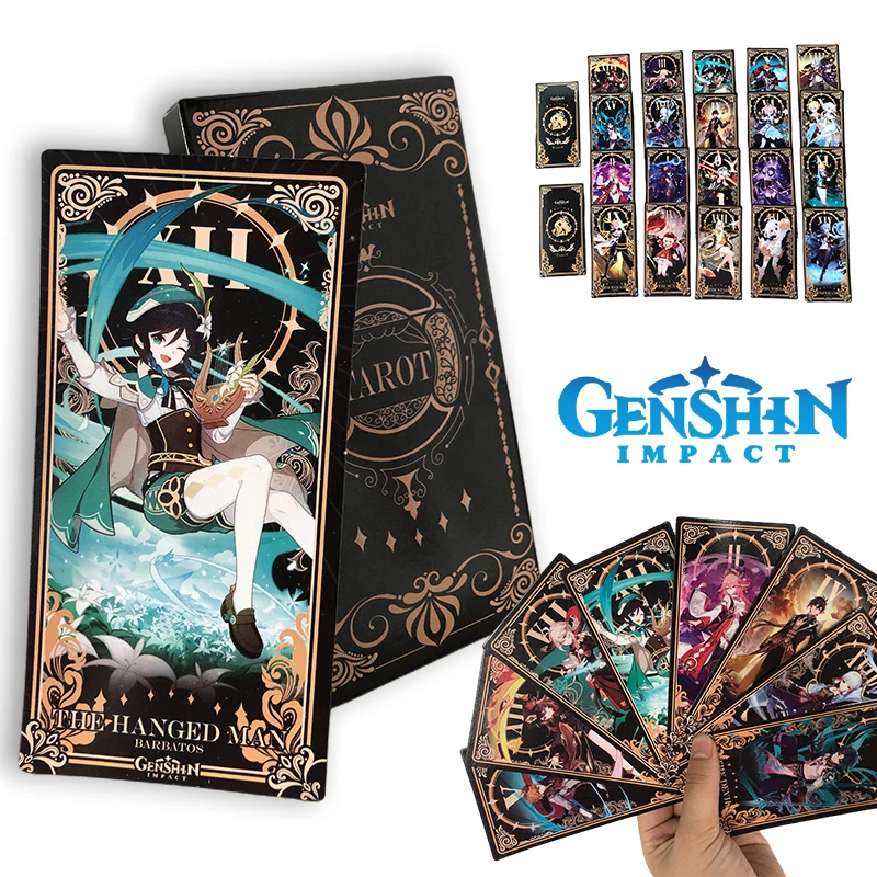 

Game Genshin Impact Tarot Cards Klee Raiden Shogun Poker Anime Tarot Friends Gathering Leisure and Entertainment Card for Gift