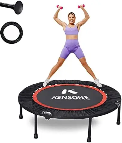 

40" Mini Trampoline Rebounder Trampoline for Adults Small Fitness Trampoline for Kids Bounce Exercise, 1 Extra Cotton Safety