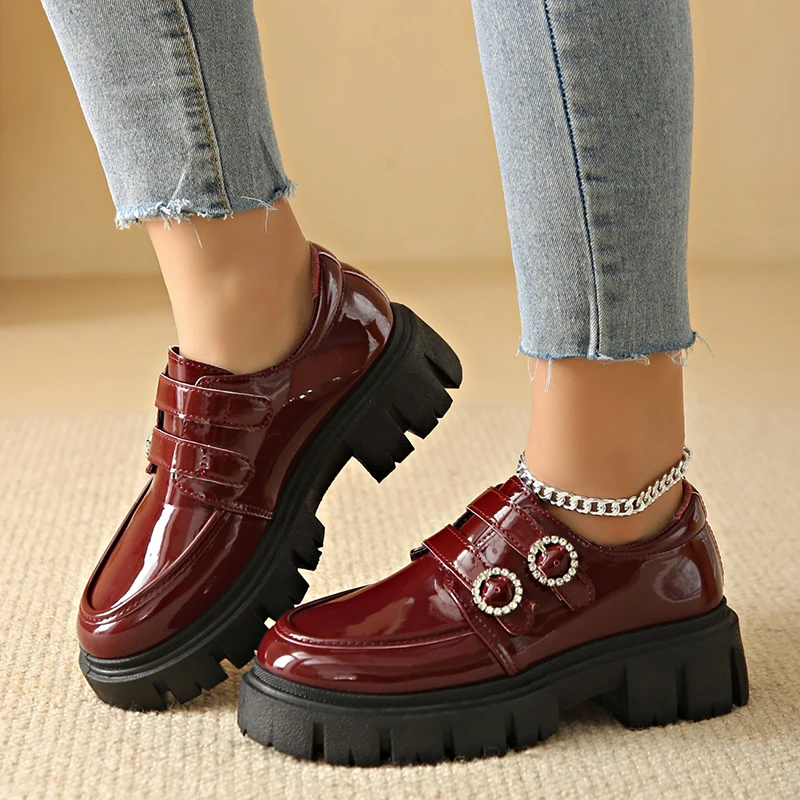 

Туфли женские на плоской платформе, лоферы, Роскошные, хрустальные, прогулочная обувь, дизайнерская офисная повседневная обувь, осень 2024