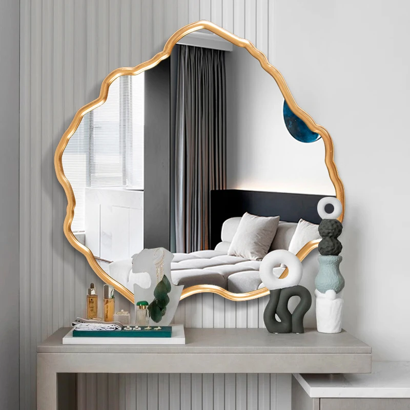 

Bath Full Body Mirrors Bedroom Nordic Stained Glass Vanity Big Mirrors Badkamer Spiegel Home Decoration Accessories LSL40XP