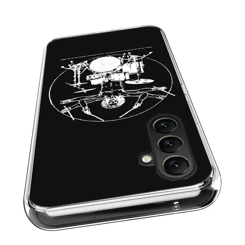 Прозрачный телефон Drum Drummer Music Dj для Samsung Galaxy A55 A35 A25 A15 A05S A04S A14 A24 A34 A54 A03S A13 A23 A33 A53 A73 A9