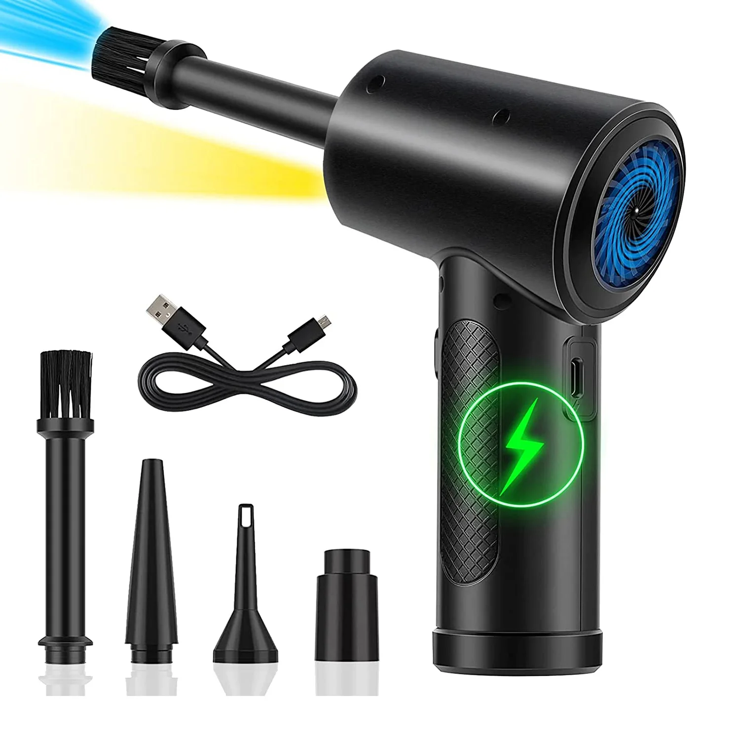 

Compressed Air Duster Canned Air Electric Cordless Air Duster Computer Keyboard Cleaner,Powerful 51000RPM/60W