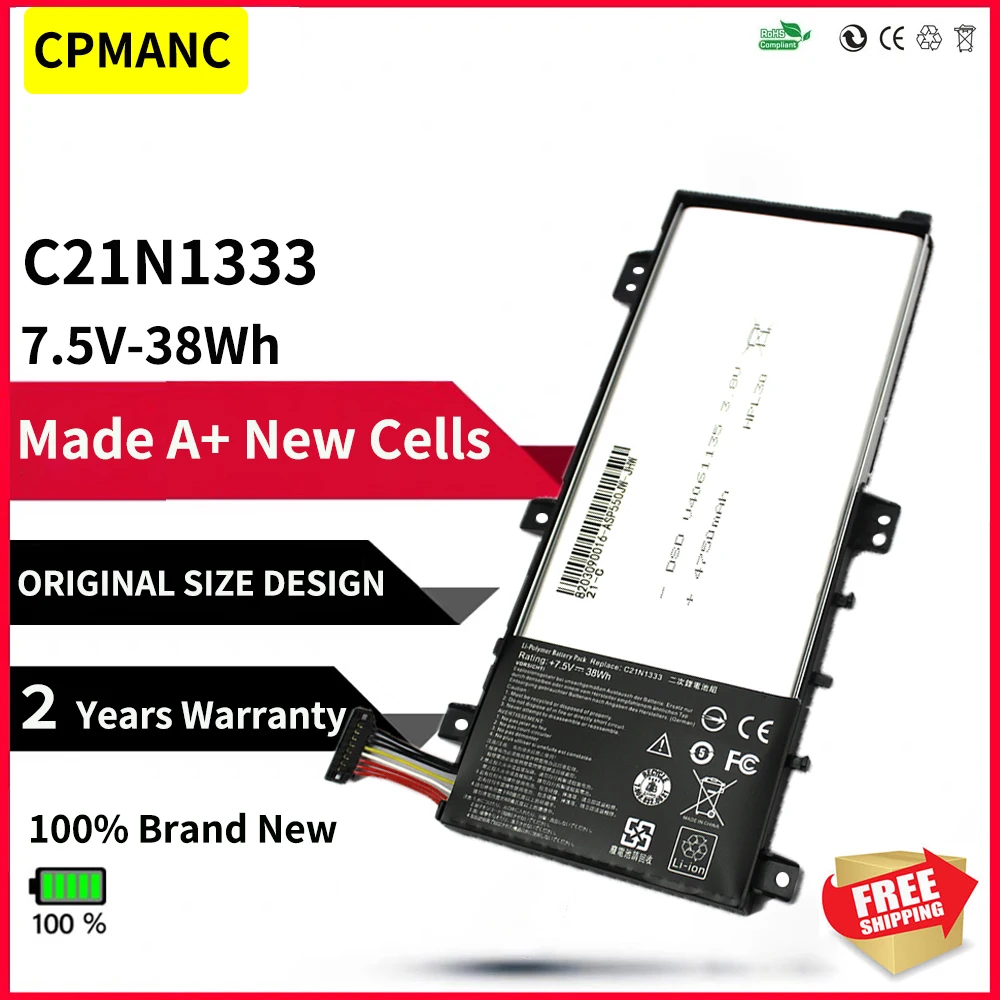 CPMANC C21N1333 Аккумулятор для ноутбука Asus TP550L TP550LA TP550LD TP550LJ для трансформатора, весы вибрации TP550 7,5 в 38 Вт/ч
