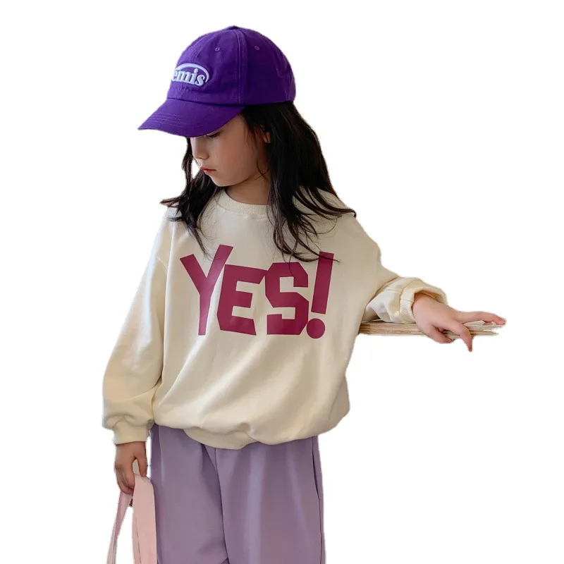2022 New Children Autumn Long Sleeve Sweatshirt Fashion Letter Print Boys Girls Casual Pullover Cotton Kids Loose Sweatshirt