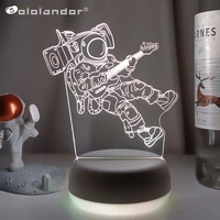 3d visual hallucination spaceman night light astronaut model 16 colors remote led table lamp bedroom desk decor festival gifts