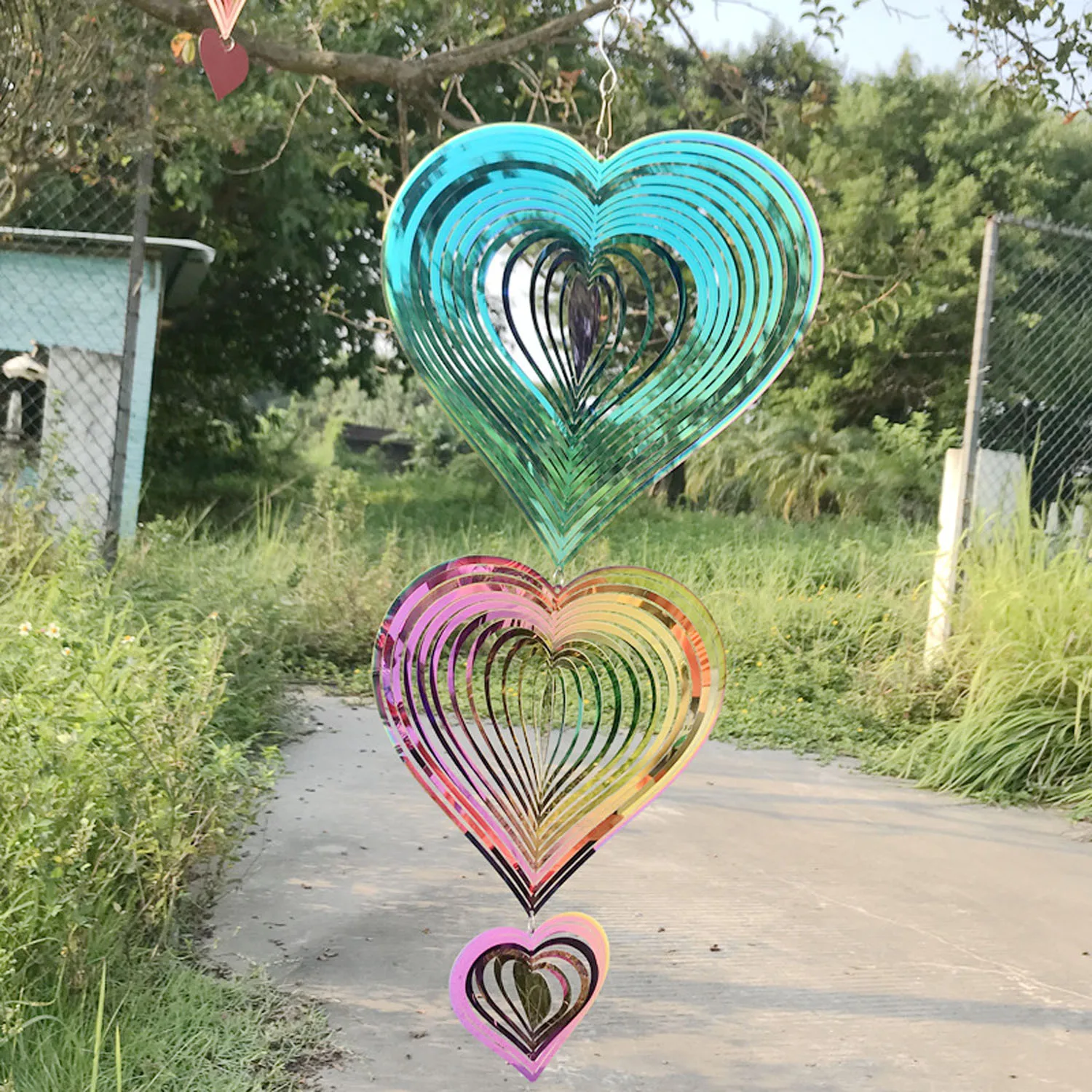 

Креативный ветряной Спиннер, садовые ветряные колокольчики из нержавеющей стали, любящий вращающийся ветряной Колокольчик в форме сердца, ...