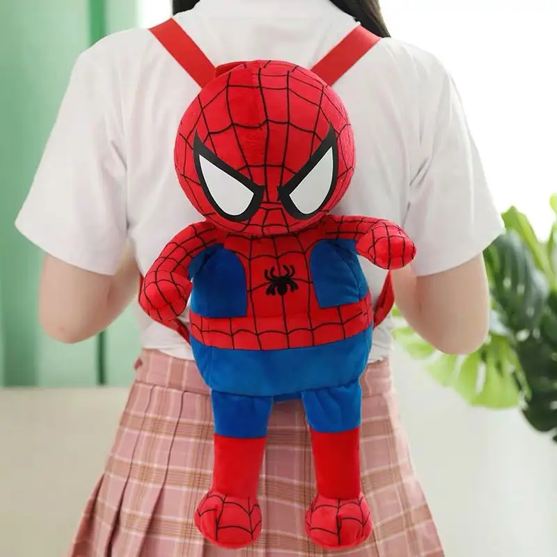 42cm Disney Marvel Cartoon Spiderman Plush Iron Man Captain America Backpacks Cute stuffed plush backpack for Girls Boys Gifts