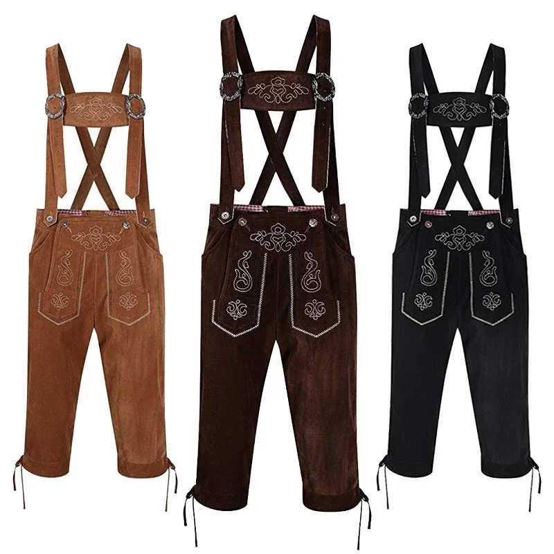 Фото Мужской и женский слинг Lederhosen Октоберфест, баварский парадный костюм, пивной фестиваль, нарядное платье, немецкая таверна, костюм официанта для косплея №1