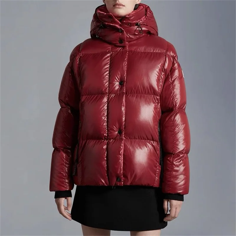 

Women's winter jacket 2023 New Korean Fashion Contrast hooded and thickened bread jacket Goose down long sleeved down jacket y2k
