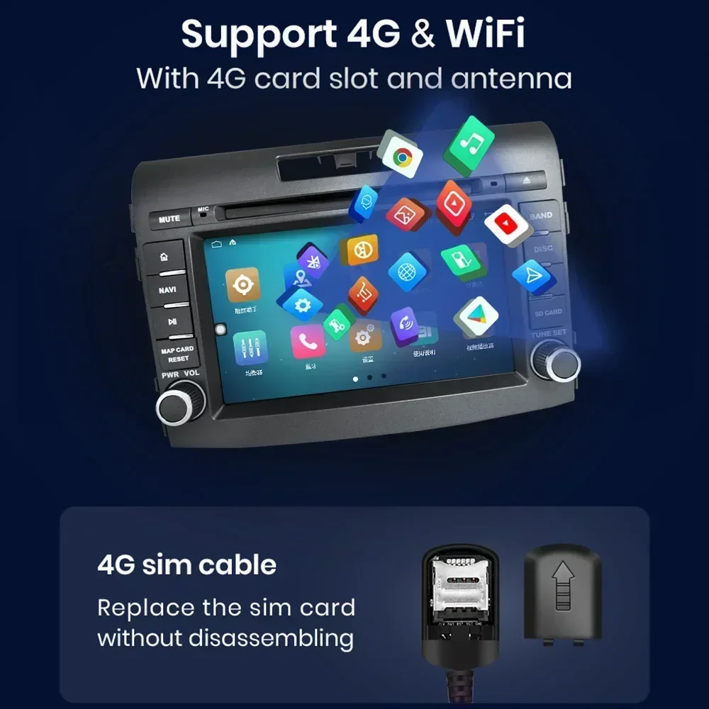 Автомобильный радиоприемник CHSTEK Android 13 Carplay для Honda CRV CR-V 4 RM RE 2011-2018 гг. Навигация