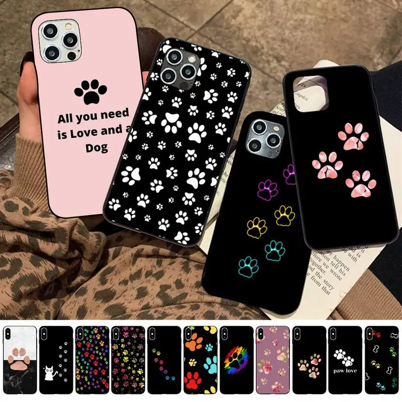 

MaiYaCa Best Friends Dog Paw Phone Case for iPhone 11 12 13 mini pro XS MAX 8 7 6 6S Plus X 5S SE 2020 XR case