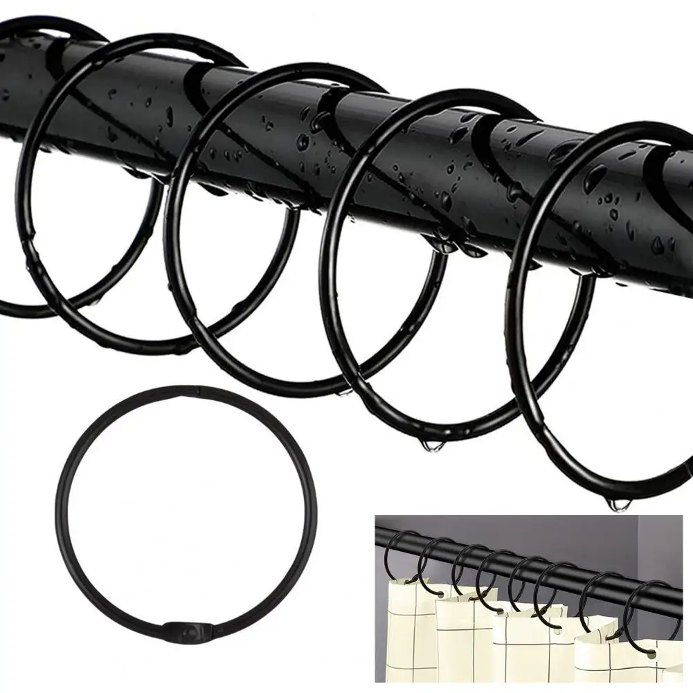 

Useful Shower Curtain Ring Strong Load-bearing Wrought Iron Punch Free Bath Curtain Ring Household Supplies
