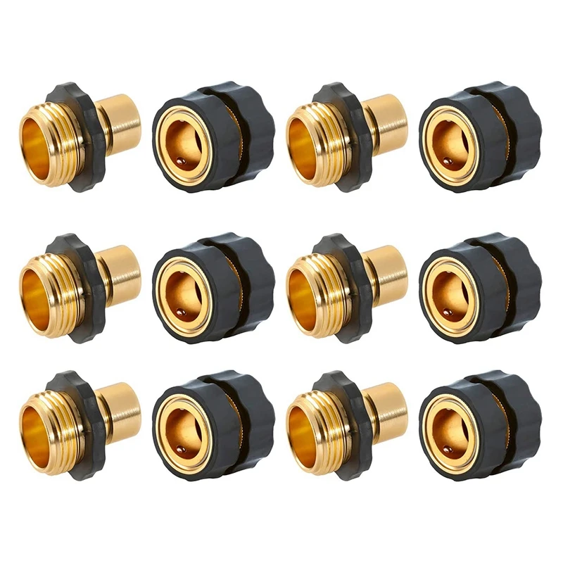 

HOT-6Set Garden Hose Quick Connect Male And Female Set 3/4 Inch Quick Connector