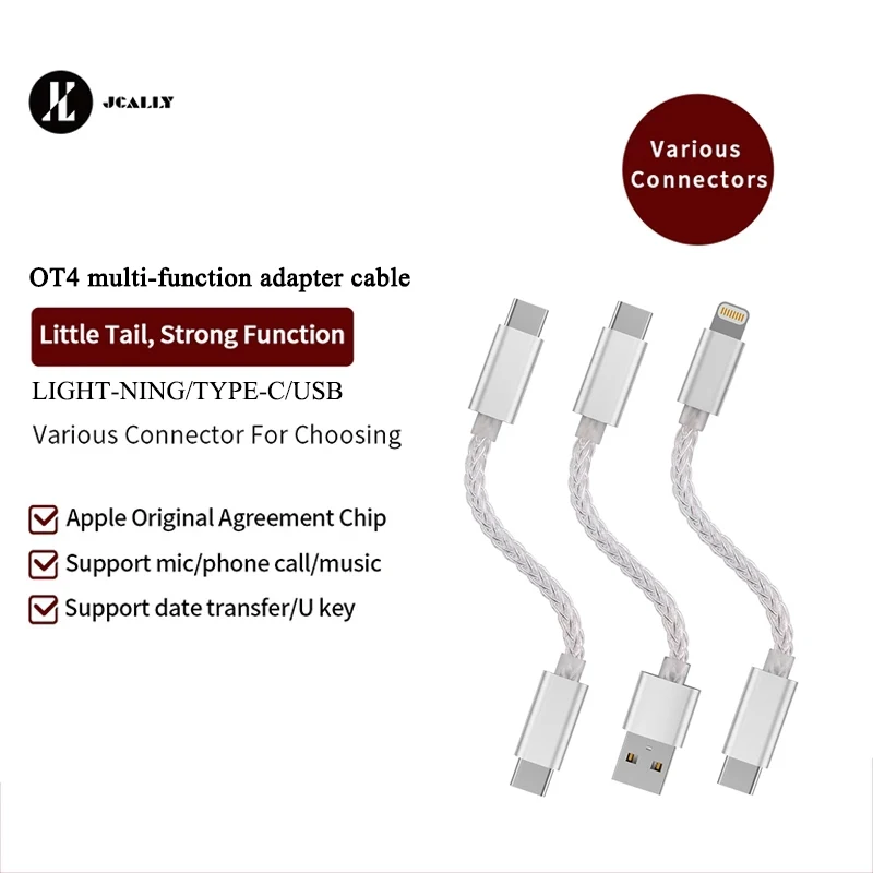 JCALLY OT4 OTG multi-function adapter cable Light-ning TPYE-C USB interface wire control for UP5 M3X UA2 ATOM LINK2 UA5 BEAM3S |