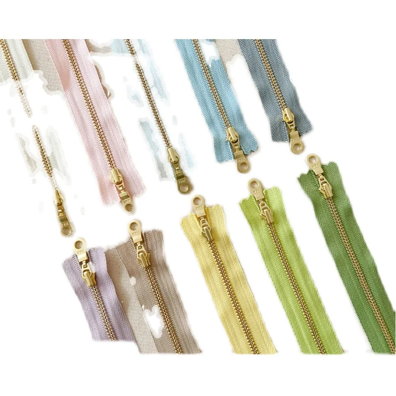

YKK Gold Metal No.3 Closed Tail Single Pull Zipper Monochrome 10cm 10 Color