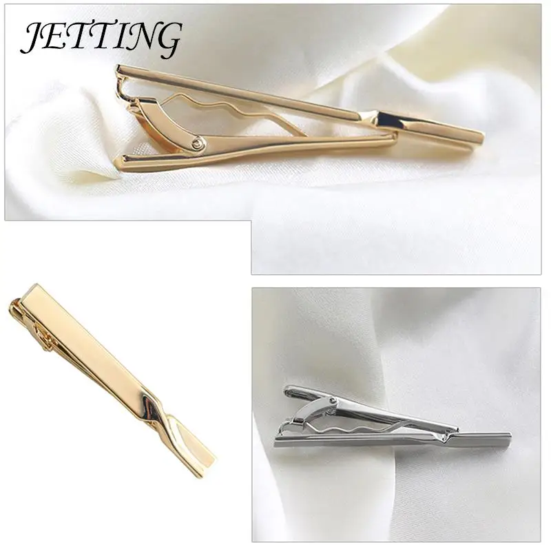 

1Pc Silver And Golden Color Classic Men Tie Pin Clips Of Casual Style Tie Clip Fashion Jewelry Exquisite Wedding Tie Bar
