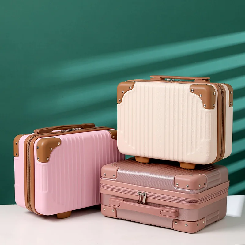 

2021 Hand luggage 14-inch cosmetic bag small female mini carry-on case Lightweight large-capacity suitcase