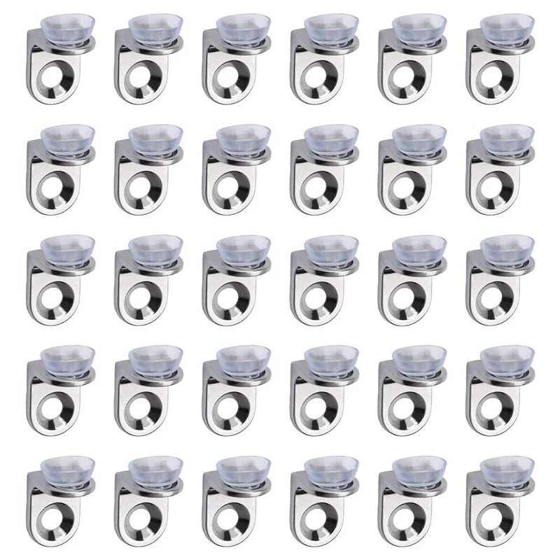 

120 Pieces Glass Shelf Bracket With Sucker Glass Shelve Support Right Angle Fixing Brackets
