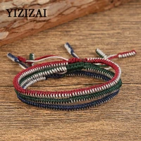 yizizai retro ethnic braided king kong knot bracelet tibetan buddhist luckly rope bracelets adjustable women men wrist jewelry