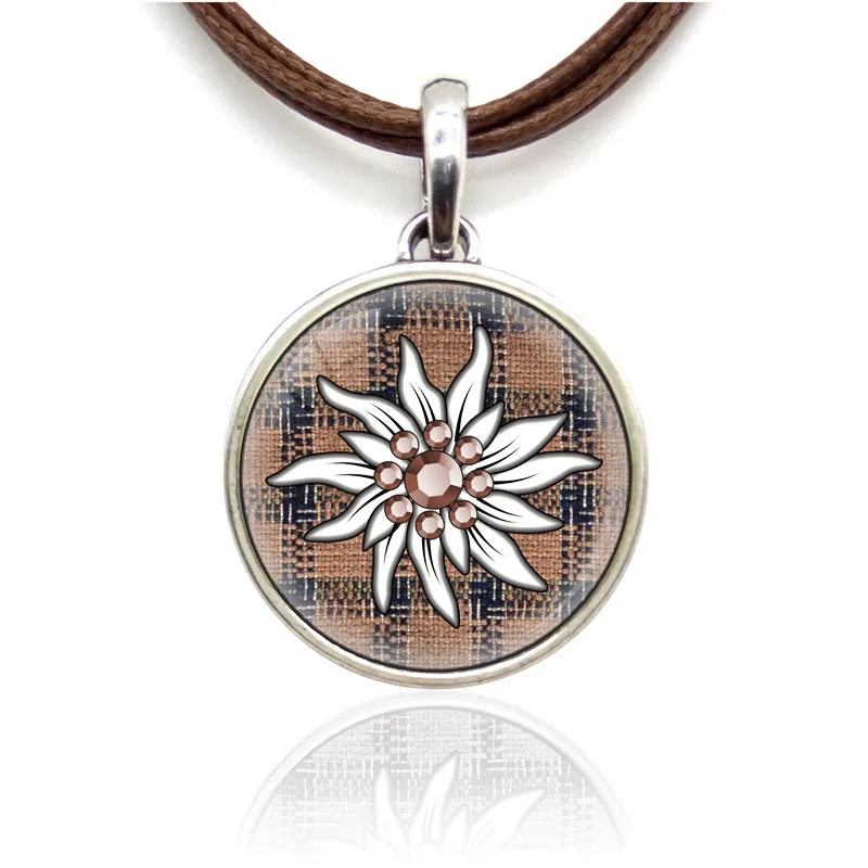 Модные простые маленькие подвески ожерелья эмалевые цветы ожерелье Edelweiss