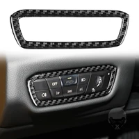 real carbon fiber car headlight switch frame trim sticker car interior accessories fit for toyota supra gr a90 2019 2022