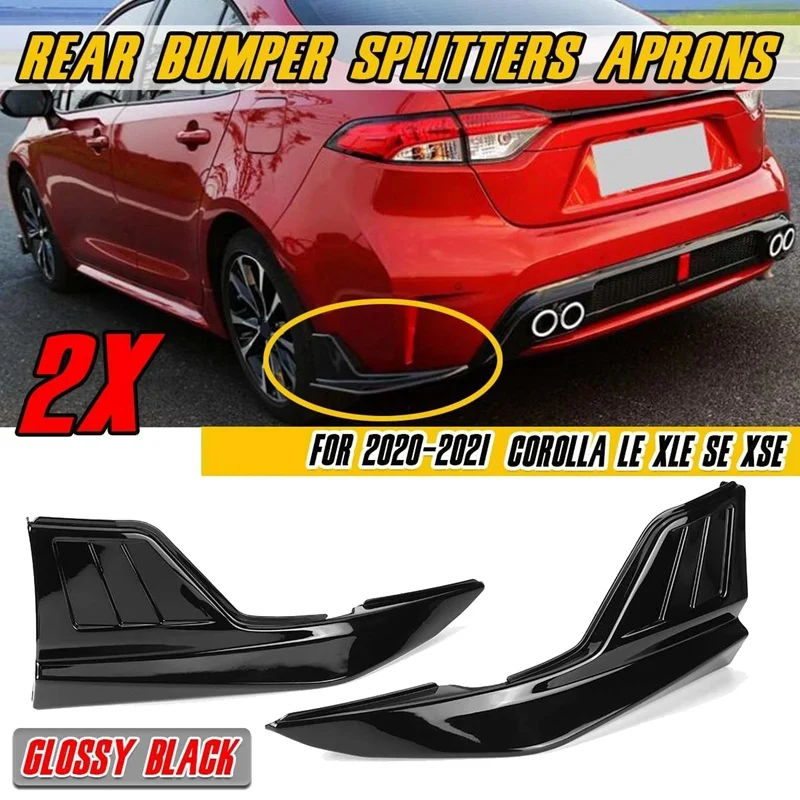 

Глянцевый черный разветвитель для заднего бампера автомобиля, защитный чехол для Toyota Corolla LE XLE SE XSE 2020 2021