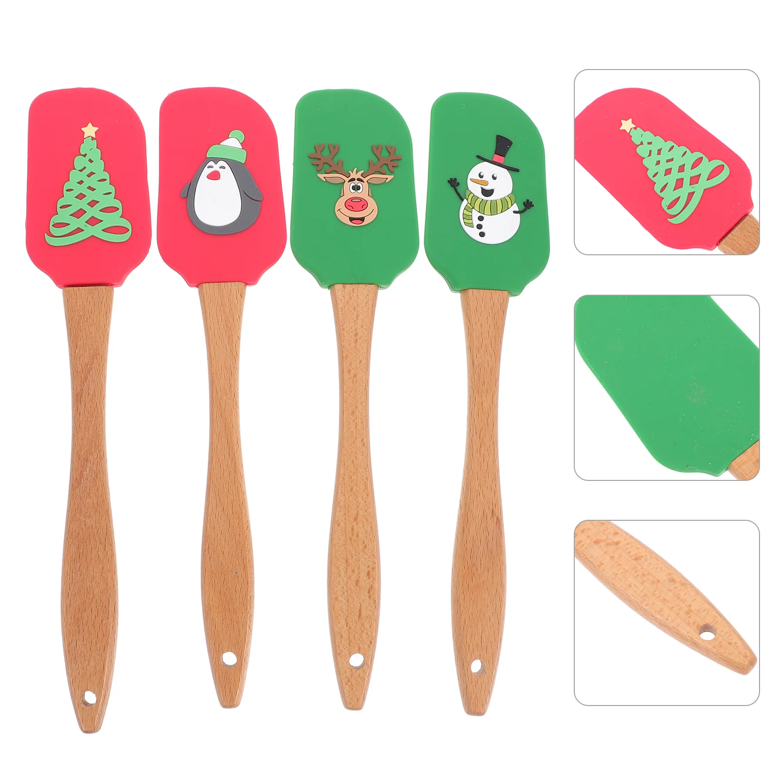 

Spatula Christmas Silicone Scraper Cake Baking Cream Buttermixing Decorating Spatulas Kitchen Batter Scrappers Cooking Handle