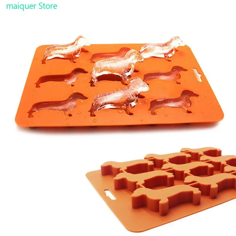 

1PC Silicone Mold Puppy Shape Mould Ice Tray Dachshund Shape DIY Cake Baking Chocolate Fondant Silicone Ice Cube Mold 9 Holes