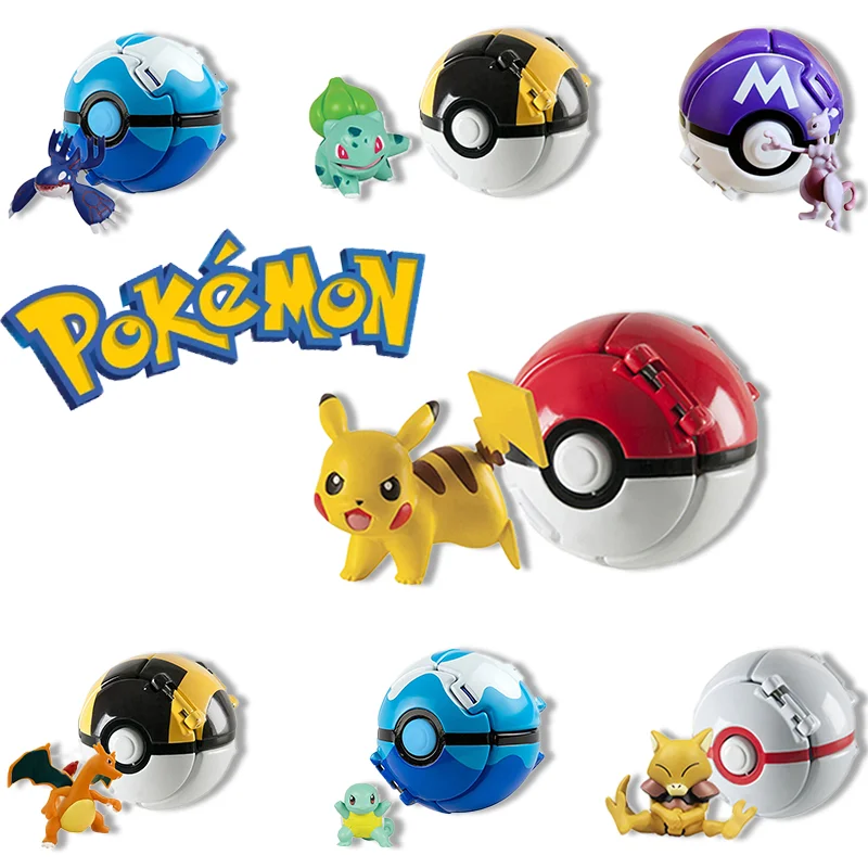 

11 Styles Cool Action Figures Poke Ball Pikachu Squirtle Charmander Mewtwo Meowth Pocket Monster Model Toy Christmas Gift