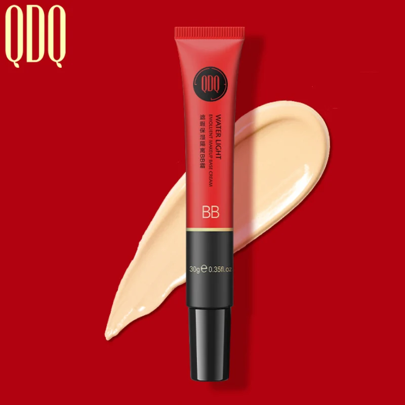 

QDQ Red Tube Concealer Moisturizing Isolation BB Cream Foundation Refreshing Non-greasy Isolation Face Nude Makeup Cream