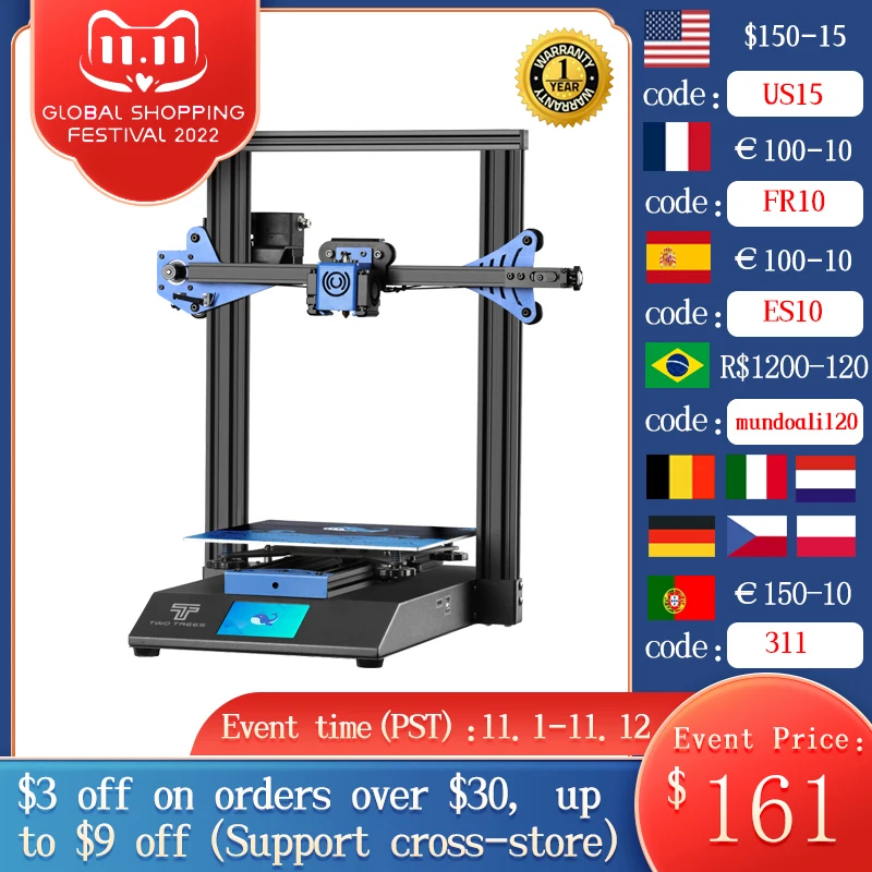 

3D-принтер Twotrees BLU-3 V2, ультратихий, 235*235*280 мм, принтер I3 с TMC2225 FDM