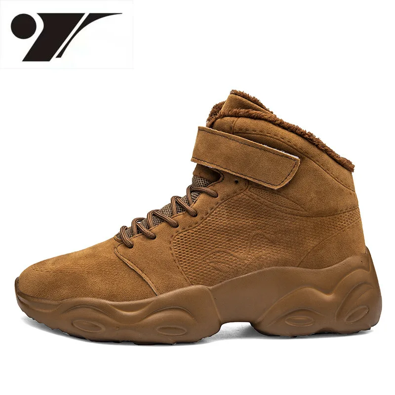 

Зимние новые модные мужские ботинки со шнуровкой и круглым носком, повседневная и удобная обувь на толстой подошве, сохраняющая тепло хлопч...