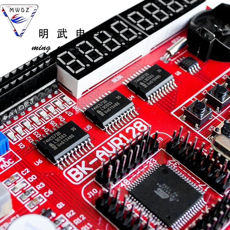 Фото Плата разработки микроконтроллера AVR ATMEGA128, макетная плата, обучающая плата, экспериментальная плата, новый оригинальный чип №3